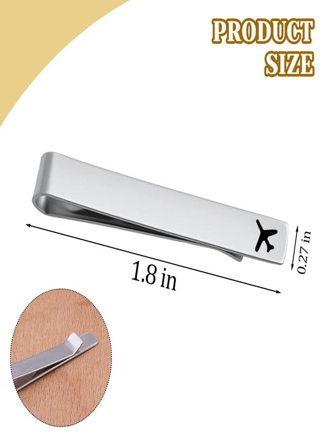 Sudaporn Airplane Tie Clips Bar for Pilot Husband Christmas Birthday Accessory Gifts Aviation Captain Tie Clip Tack Pilot Flight Attendant Necktie Clip Men Necktie Accessory Wedding Business Holiday - Image 2